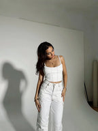 Corset Pespuntes Beige