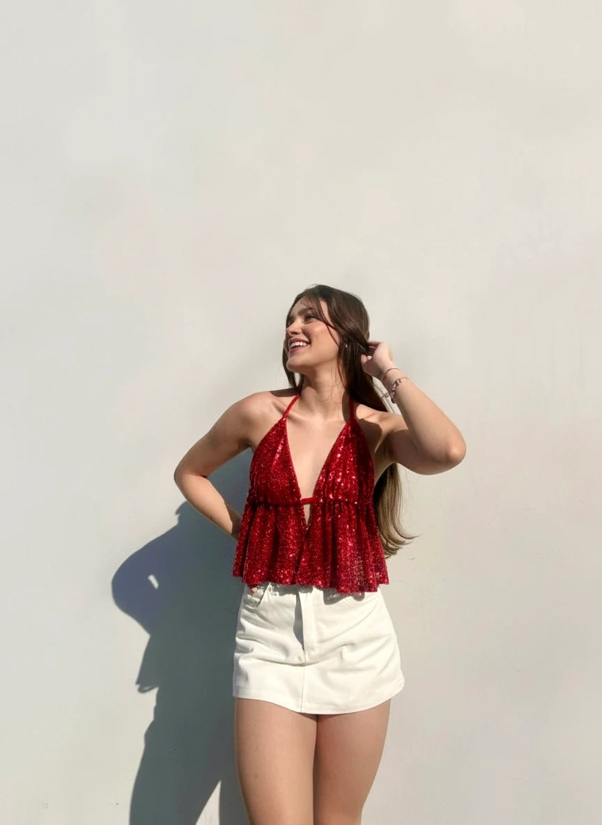 Top Shine Scarf Rojo
