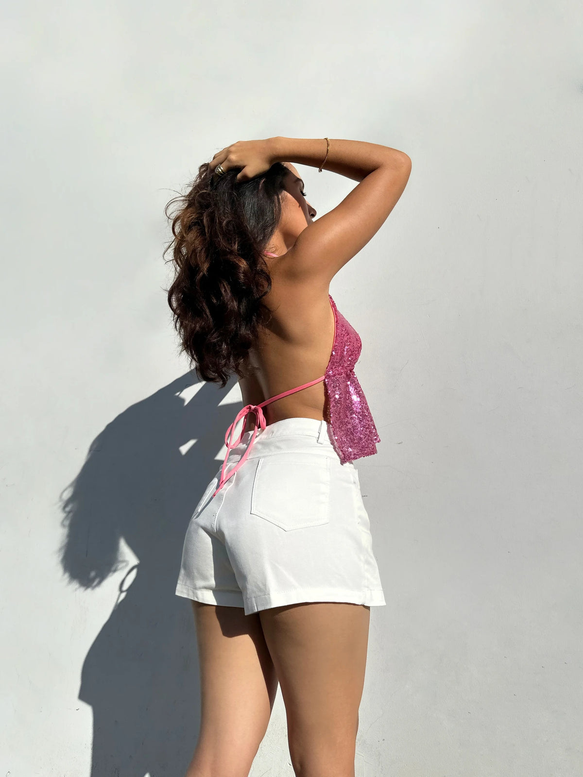 Top Shine Scarf Rosado