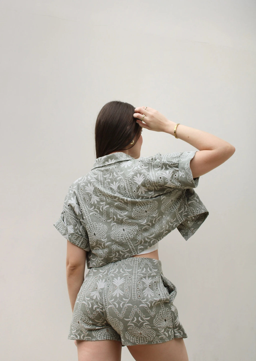 Falda Short Ojalillo Verde