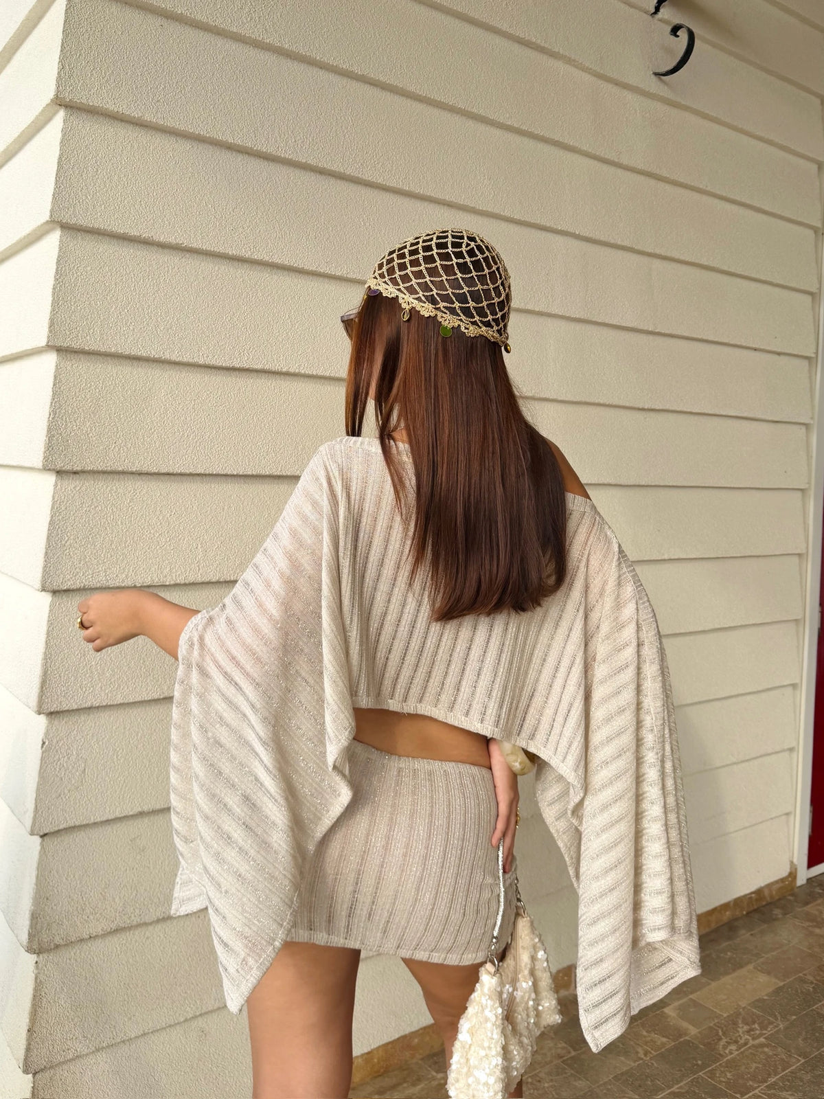 Blusa 7 Ways Crochet Nude Brillante
