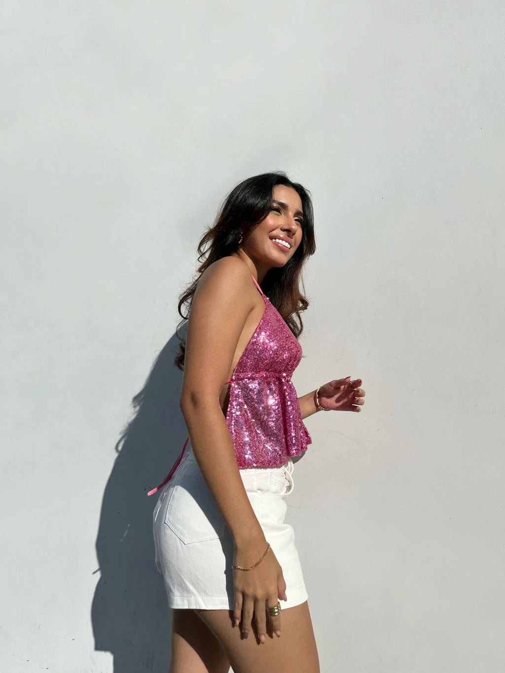 Top Shine Scarf Rosado