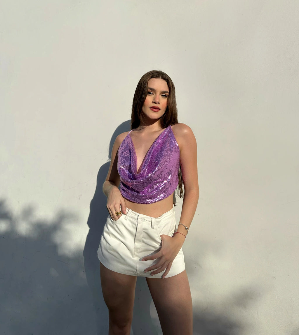 Top Shine Bib Lila