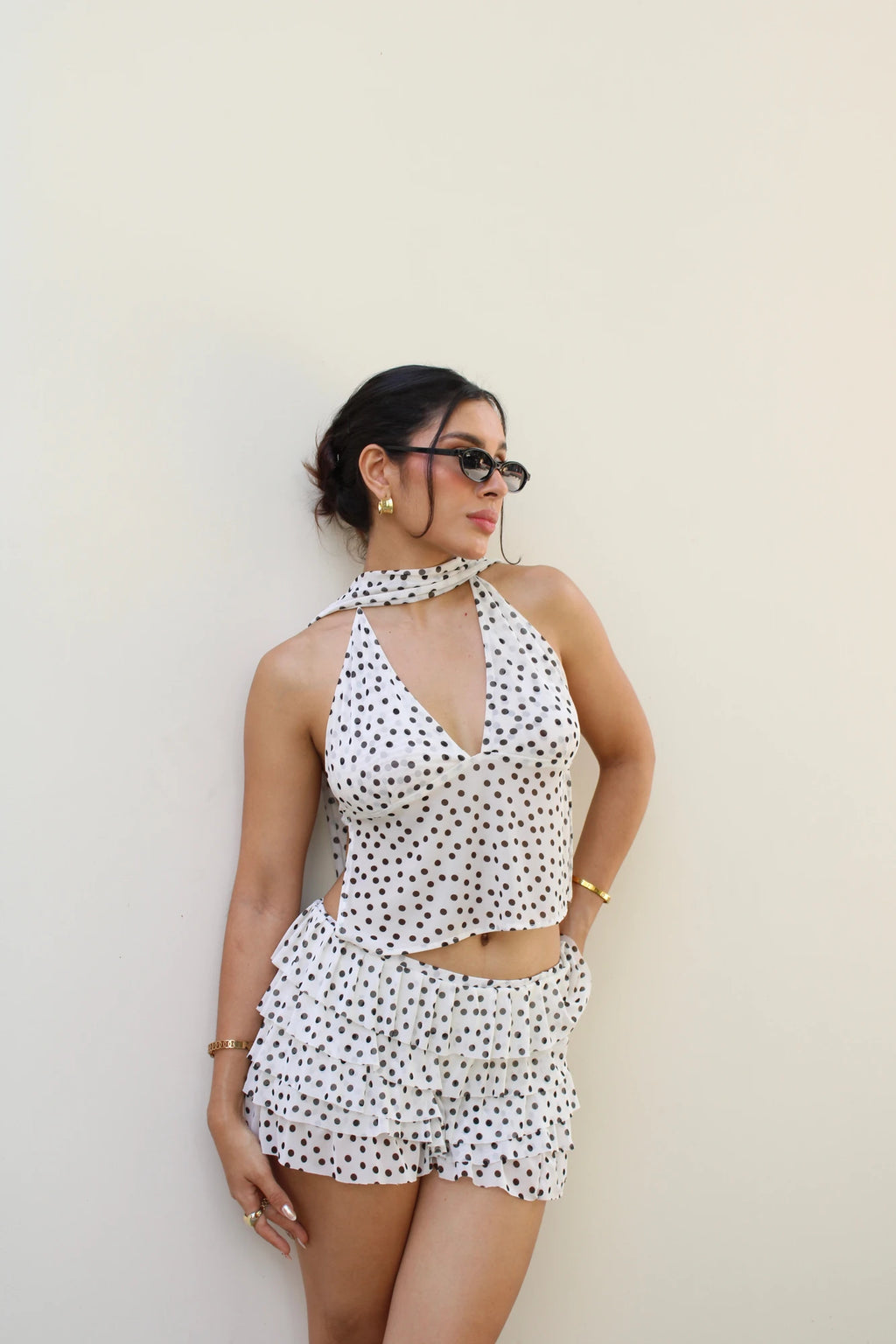Blusa Polka Dots Blanca