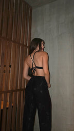 Crop Top Shine Negro