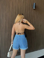 Blusa Negra Pañuelo