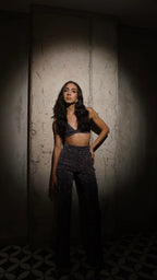 Crop Top Shine Gris Plomo