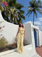Pantalon Lino Amarillo Pastel
