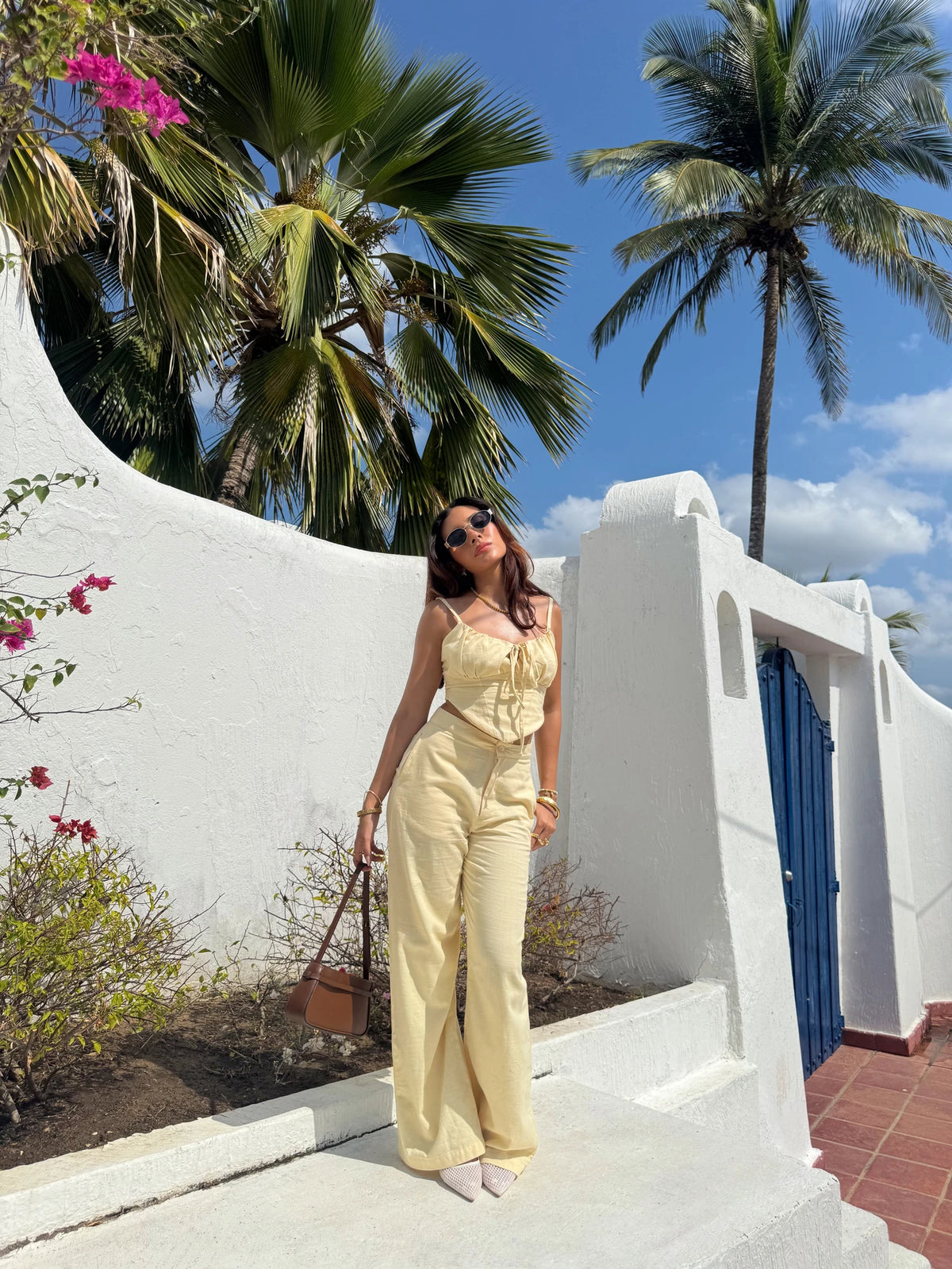 Pantalon Lino Amarillo Pastel