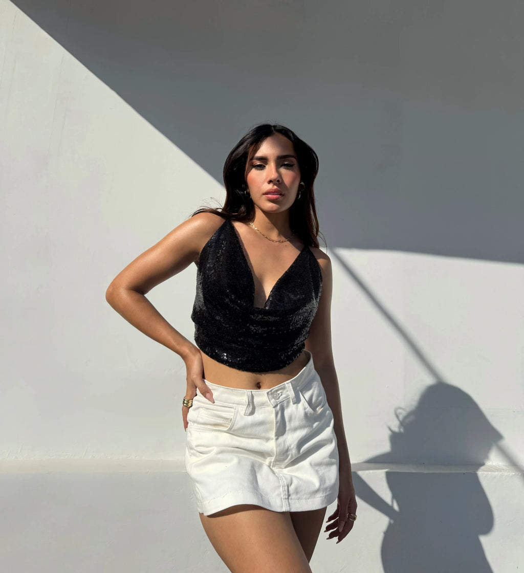 Top Shine Bib Negro