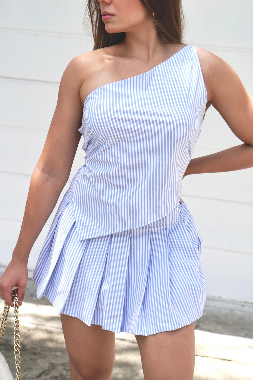 Blusa Asimetrica Rayas Azul