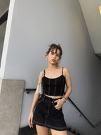 Falda Short Mini Drill Negra
