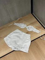 Falda Short Blanca Brillante