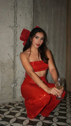 Crop Top Shine Rojo