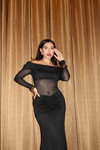 Falda Larga Lycra Negra