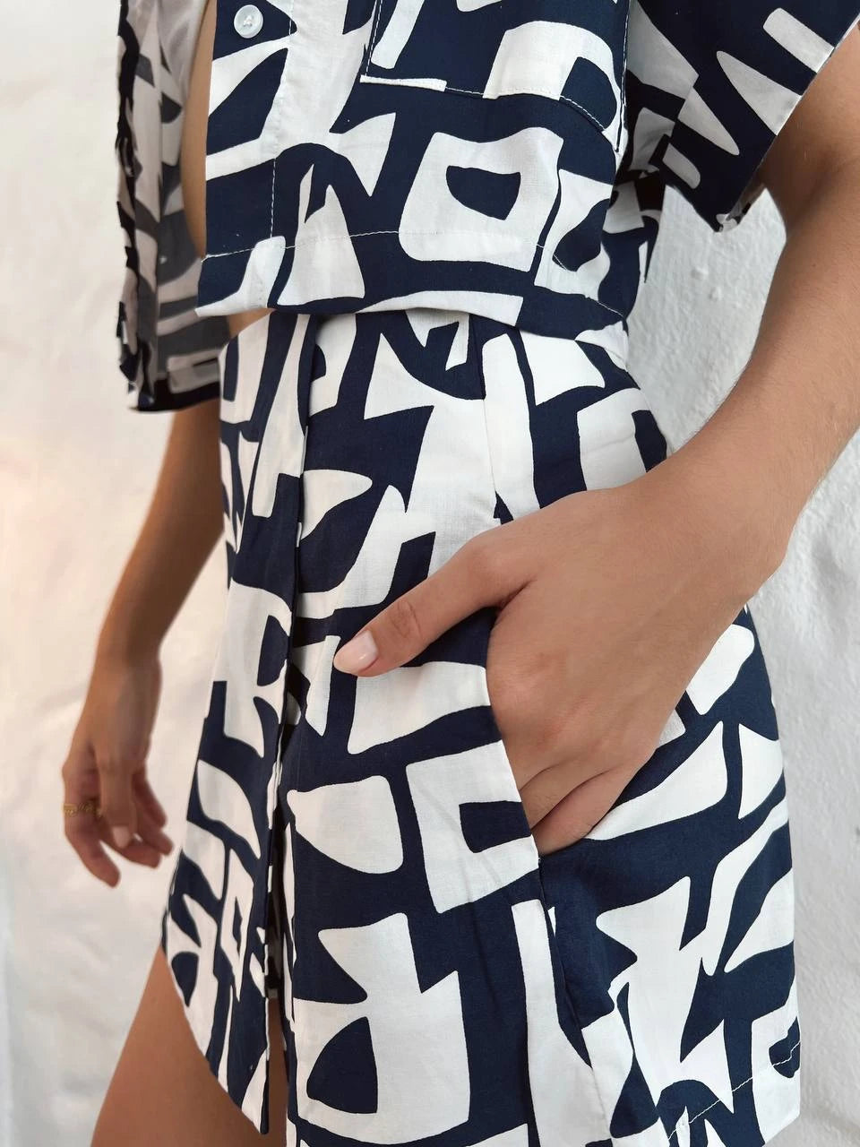 Falda Short Print Blue Fresh