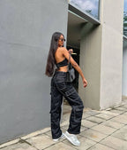 Crop Top Crossed Neck