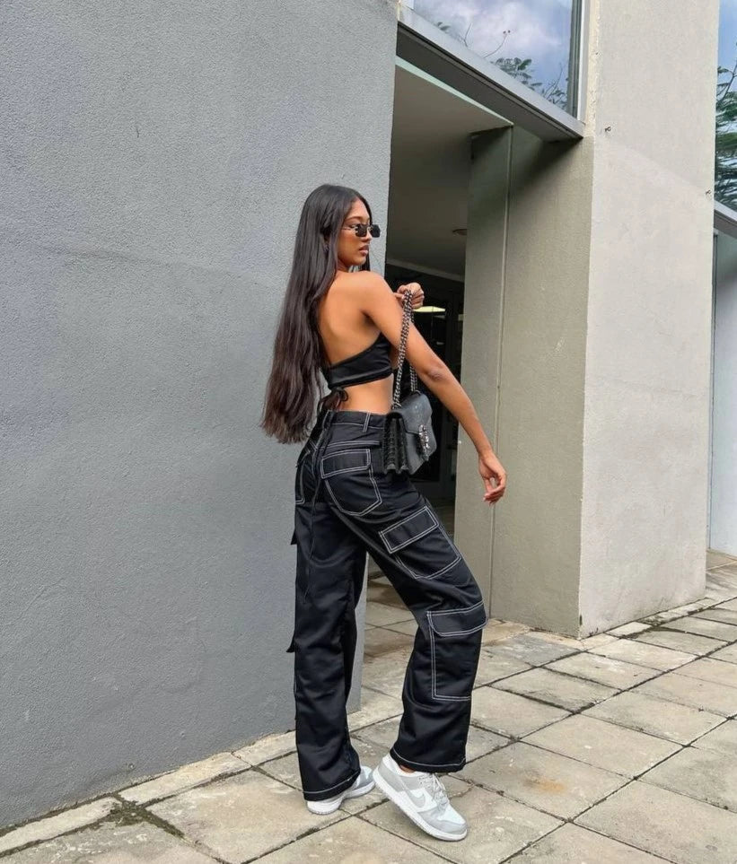 Crop Top Crossed Neck