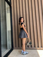 Falda Short Preppy Gris