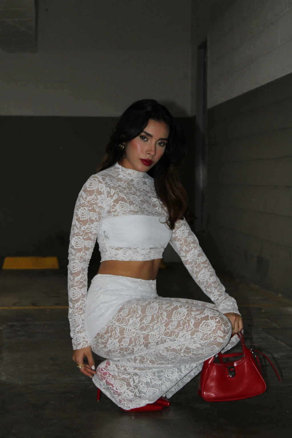 Pantalon Encaje Blanco