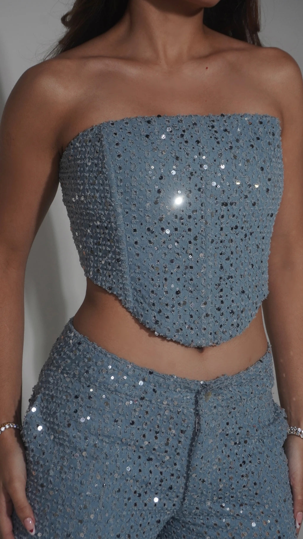 Corset Denim Lentejuelas