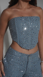 Corset Denim Lentejuelas