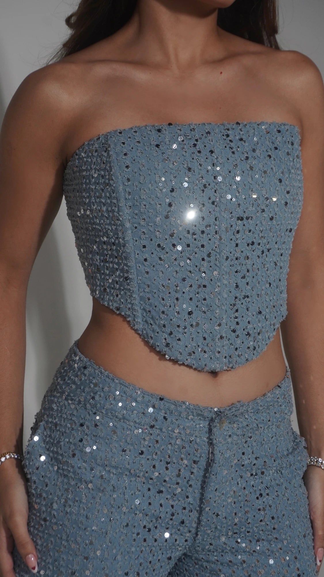 Corset Denim Lentejuelas