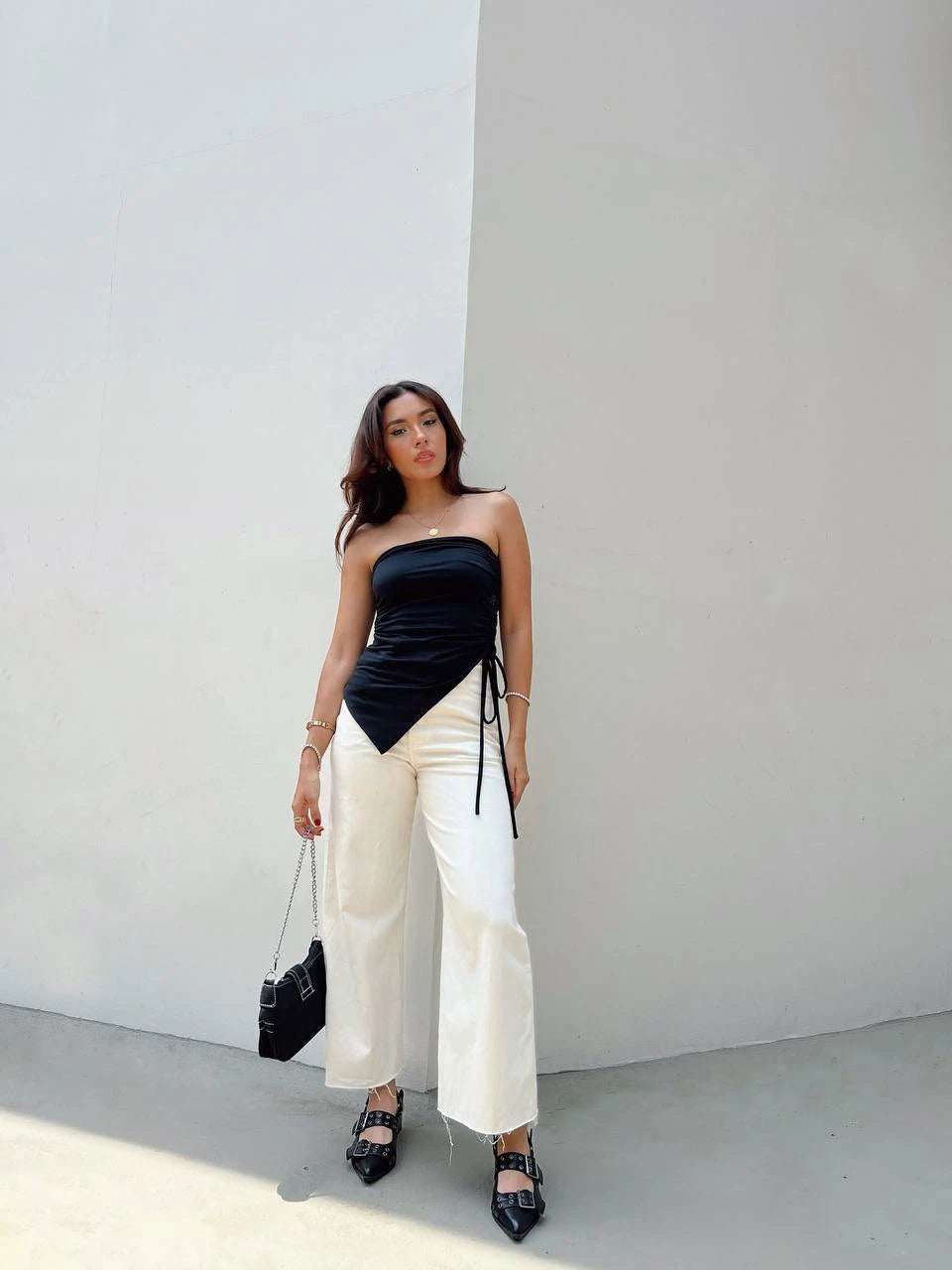 Pantalon Culotte Beige