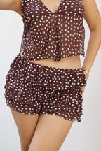 Falda Short Polka Dots Cafe