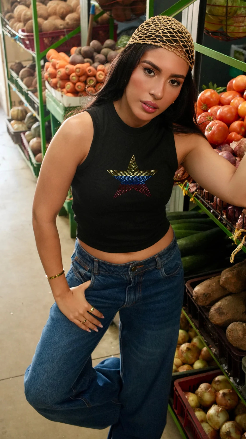 Tank Top Colombia Star Negro