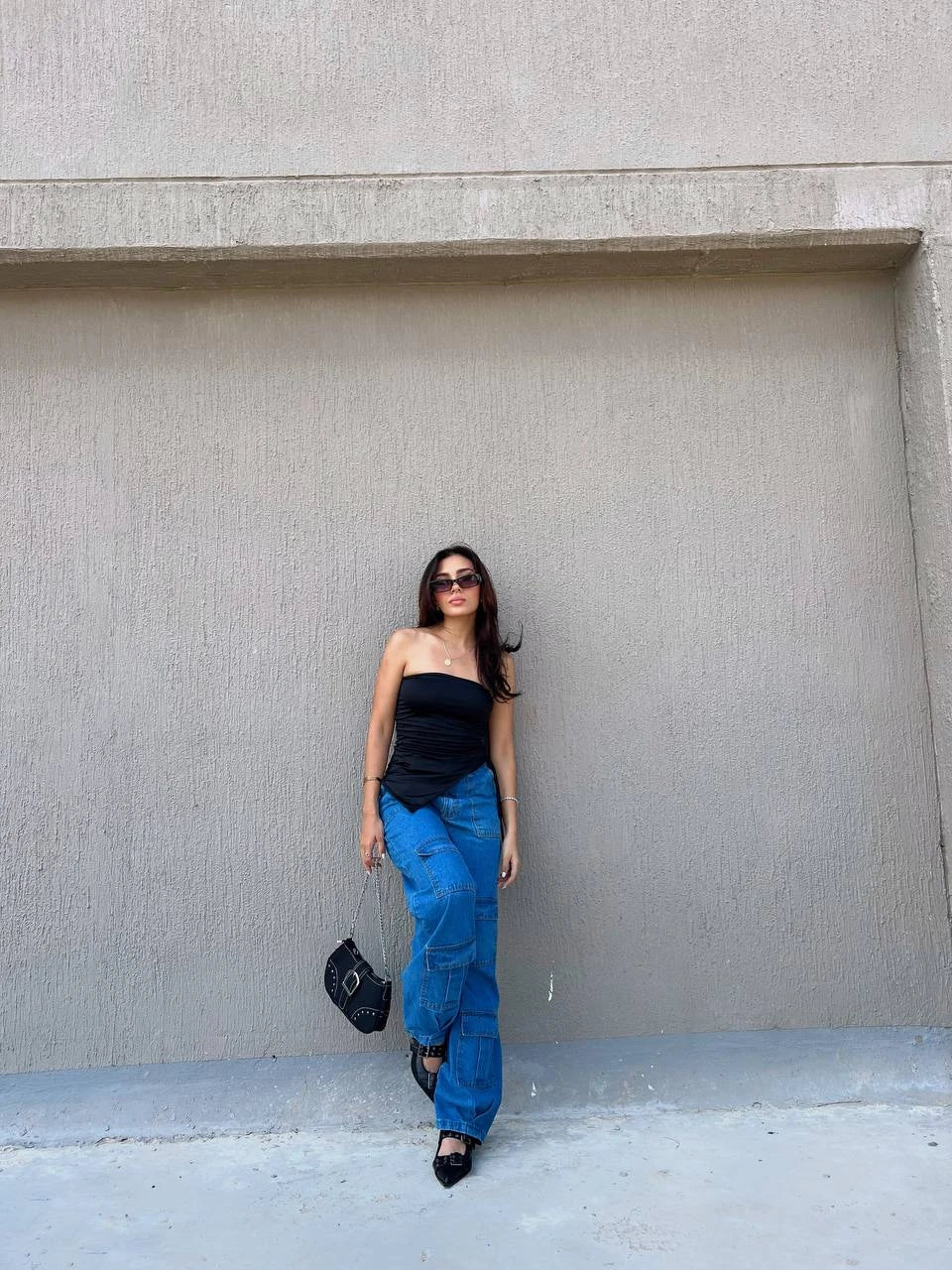 Irregular Top Largo Negro