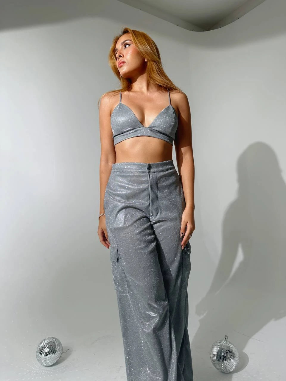 Pantalon Shine Plata