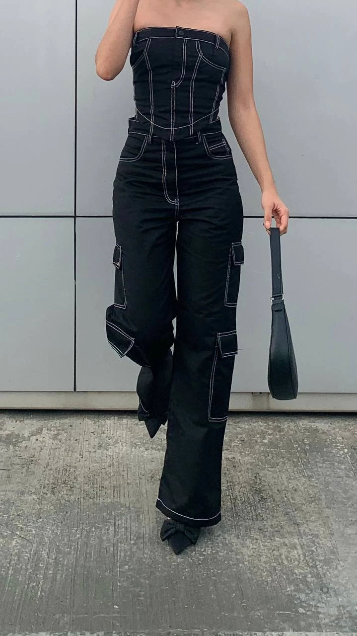 Pantalon Cargo Negro