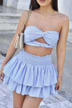 Top Crunch Lino Azul