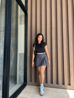 Falda Short Preppy Gris