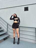 Crop Top Azul Metalico