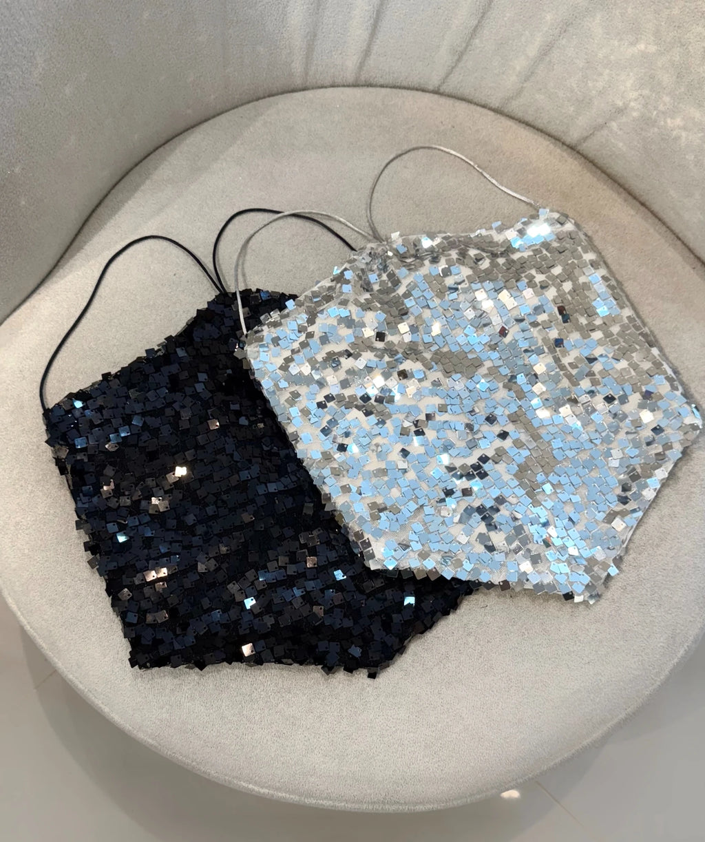 Crop Top Lentejuelas Plateado