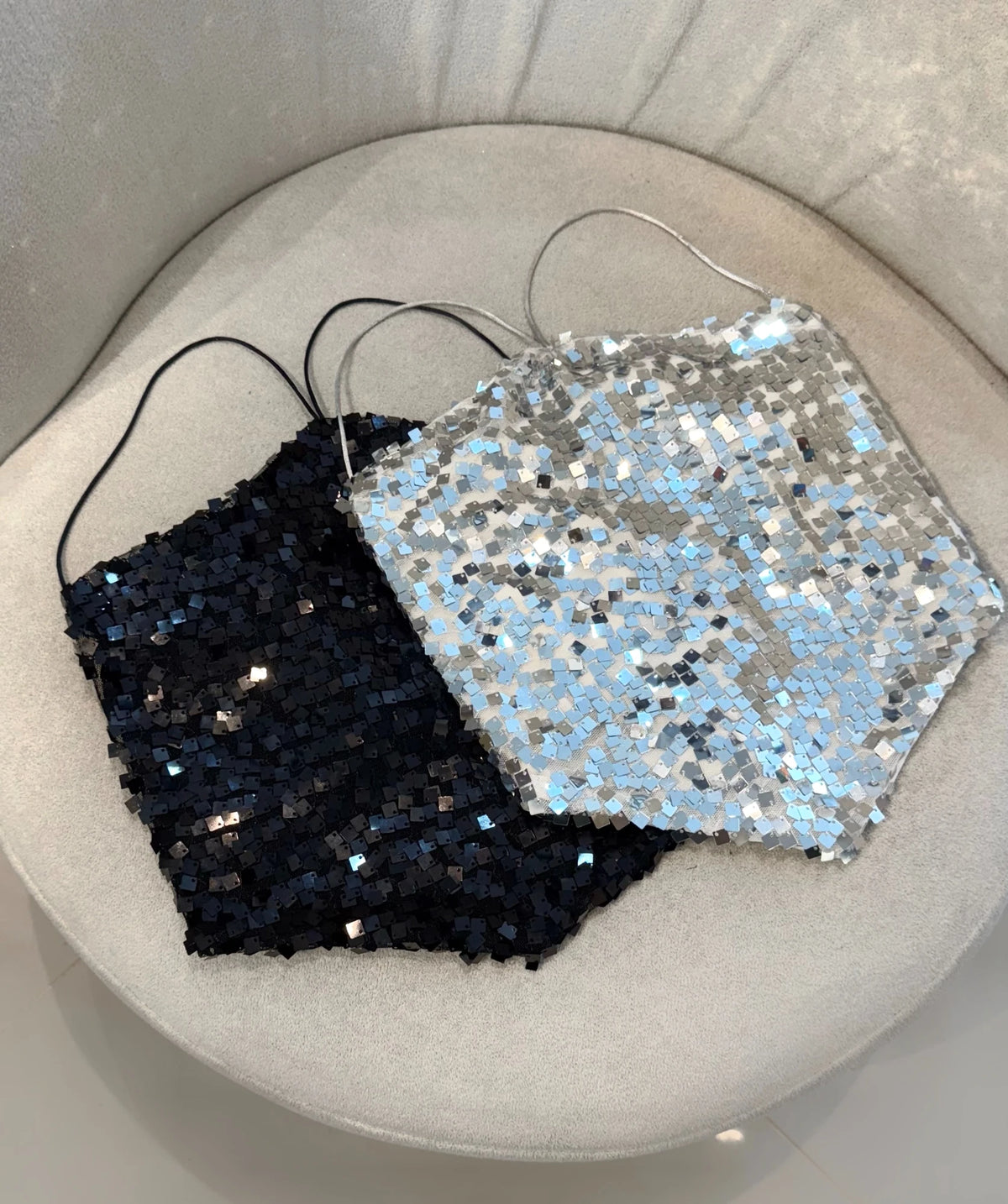 Crop Top Lentejuelas Plateado