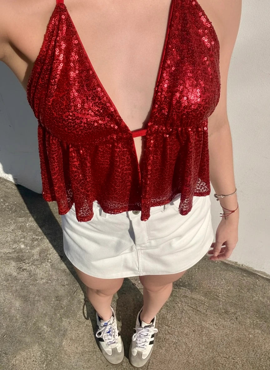 Top Shine Scarf Rojo