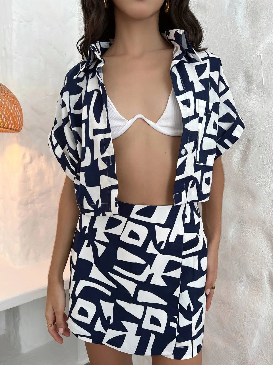 Camisa Print Blue Fresh