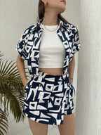 Camisa Print Blue Fresh