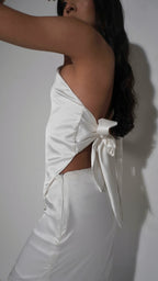 Blusa Seda Irregular Blanca