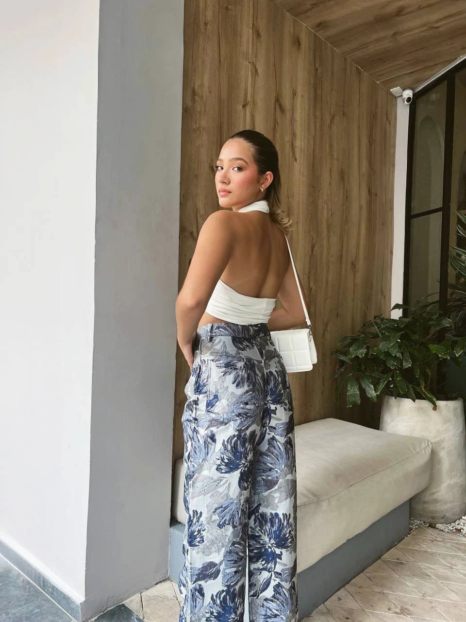 Pantalon Jacquard Azul