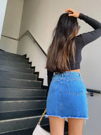 Falda Denim Botones