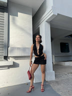 Mini Falda Short Shine Negra
