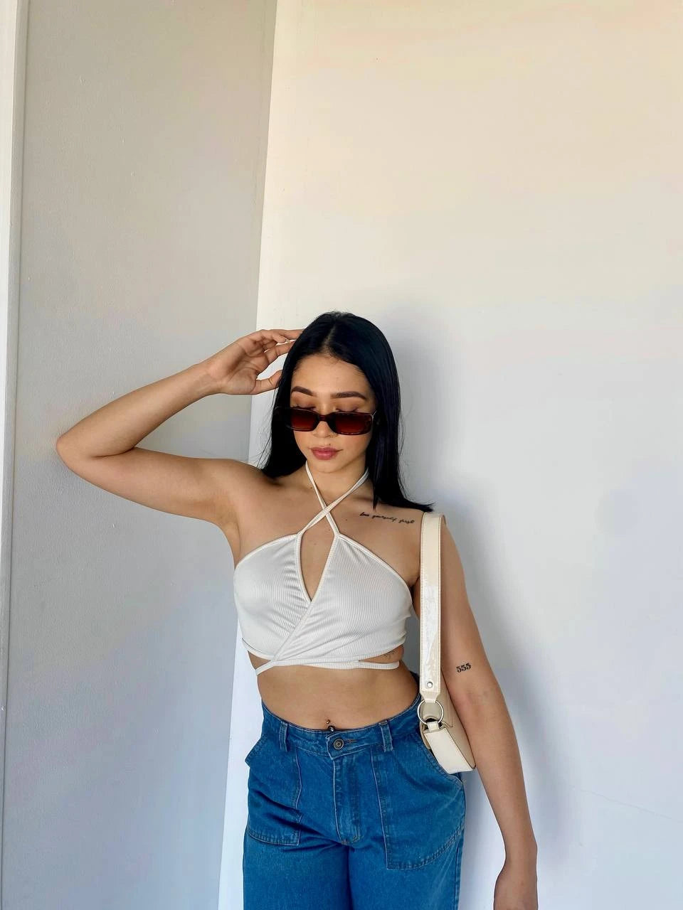 Crop Top Cruzado Blanco