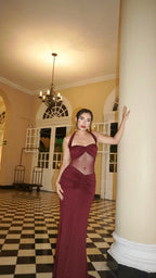 Body Mesh Nudo Vinotinto