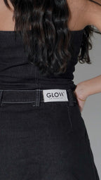 Falda Denim Cruzada Negra
