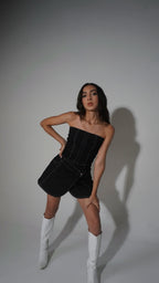 Falda Denim Cruzada Negra