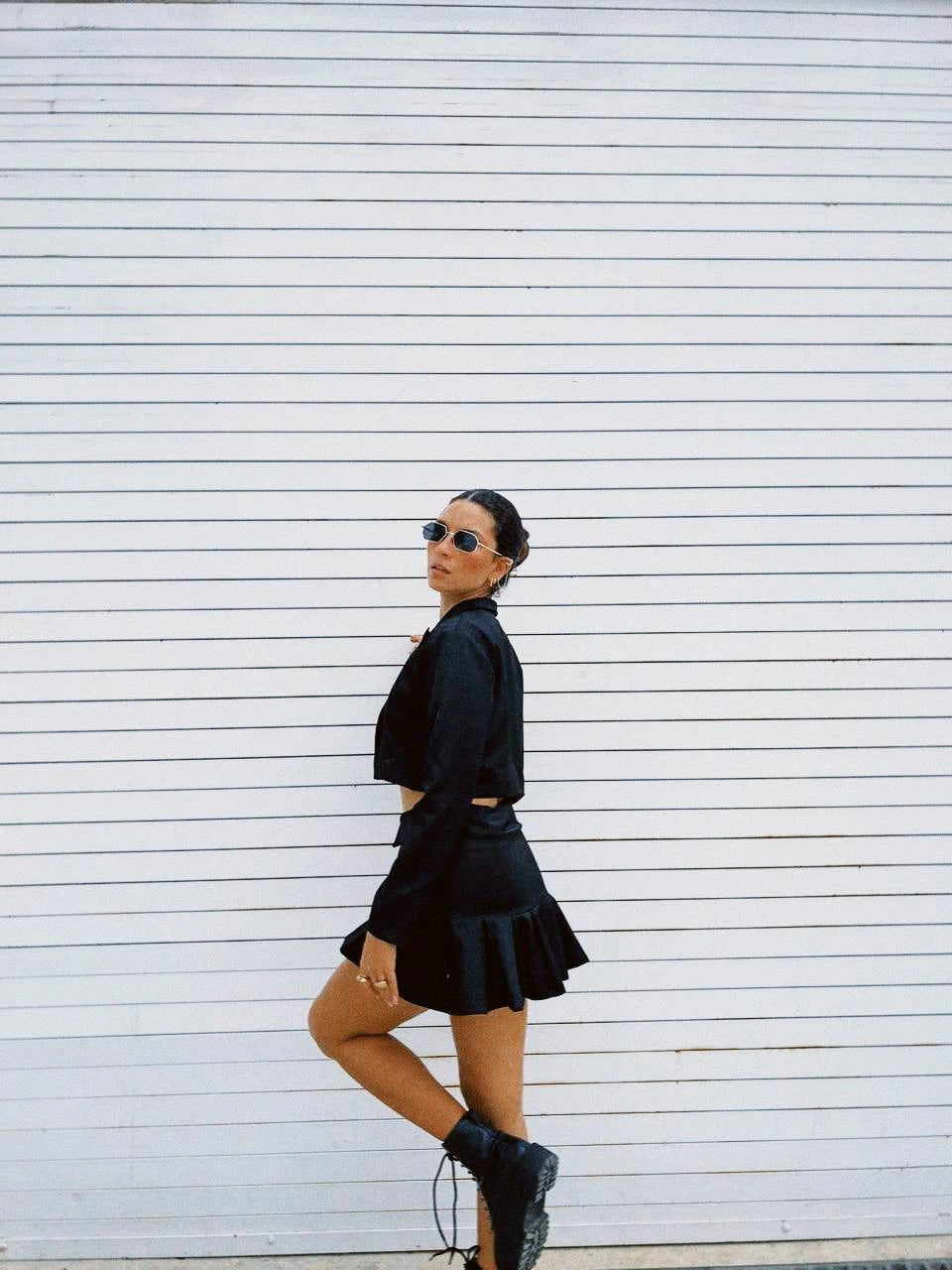 Blazer Crop Negro